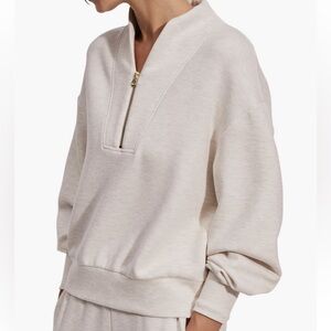 NWT Varley Davidson Ivory Marl Quarter-Zip Size Small